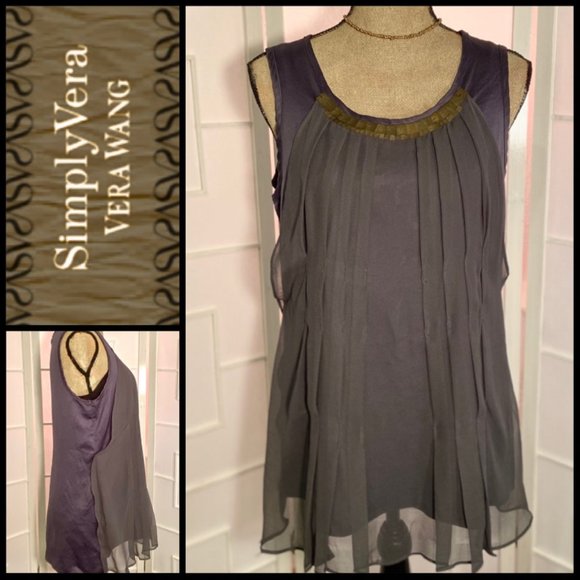 Simply Vera Vera Wang Tops - Simply Vera Vera Wang sleeveless pleated shell